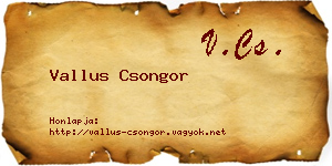 Vallus Csongor névjegykártya